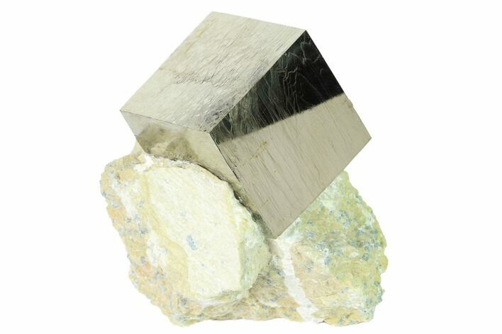 Large, Natural Pyrite Cube In Rock - Navajun, Spain #168515